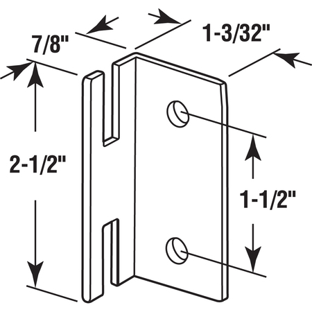 Prime-Line Keeper for Throw Latch, 2-1/2 in., Zamak, Chrome Plated, ADA Emergency Single Pack 656-6539